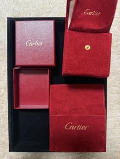 Cartier】カルティエ 純正 ケース 赤ベロア 保存袋 箱 3点まとめ