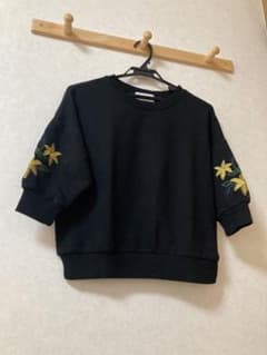 AZUL BY MOUSSY 刺繍入り 5分袖スウェット ブラック Sのサムネイル
