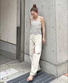 完売品✨searoomlynn ハイウェストクラッシュチノパンツ ダメージ