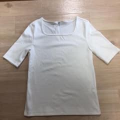 Sサイズ、ユニクロ Tシャツ オフホワイト、リブのサムネイル