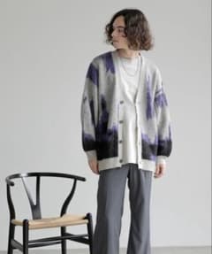 HARE アブストラクトカラーモヘヤカーディガンのサムネイル