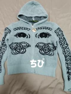 Chopova lowena フード付きライトブルーカーディガン Chopova lowena フード付きライトブルーカーディガン - メルカリ