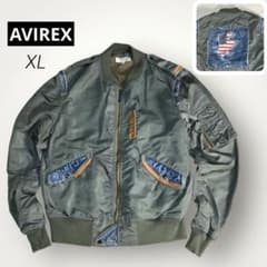 【XL 完売】AVIREX✨L-2 デニム牛革 リメイクジャケット　定価4.1万
