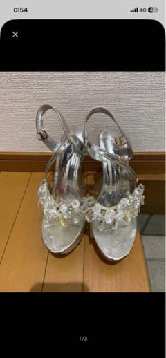 ぽ*よ様 クリアビジュー装飾ハイヒールサンダルのサムネイル