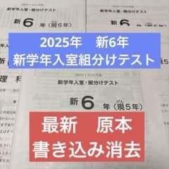 最新原本！2025年サピックス 新6年現5年新学年入室・組分けテスト 即日