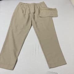 新品タグ付きZARA シアサッカーチェック柄 ジョガーパンツ ベージュ Mサイズのサムネイル