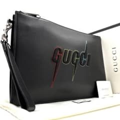 未使用に近い グッチ クラッチバッグ ブロードエンブロイダリー