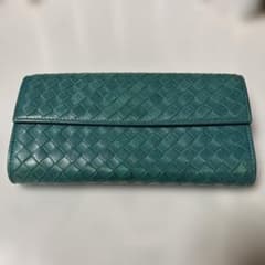 BOTTEGA VENETA 長財布 イントレチャート グリーンのサムネイル