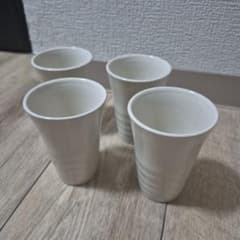 白磁 湯呑み 4個セット シンプルのサムネイル