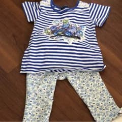 ラグマート Tシャツ ブルーボーダーと花柄パンツのサムネイル