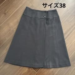 SCAPA スキャパ　ウール100% ストレッチニット素材　台形　巻きスカート風