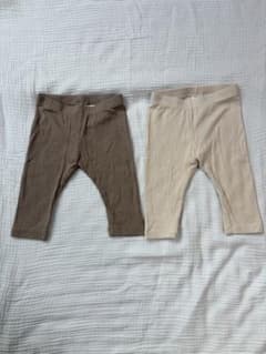 H&M リブ素材 ベビーレギンス 2色セット　68サイズのサムネイル