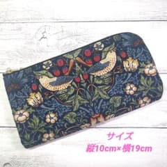 L字ファスナー長財布、ハンドメイド、ウィリアム・モリスいちご泥棒