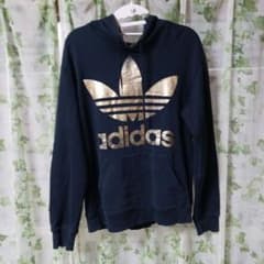 adidas アディダス トレフォイルロゴ パーカーMサイズ薄手のサムネイル