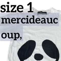 【メルシーボークー】パンダ プリント Tシャツ ホワイト サイズ1 A-net