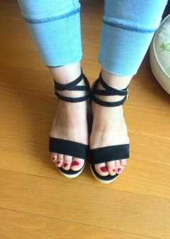 厚底 オープントゥ コンフォートシューズのサムネイル