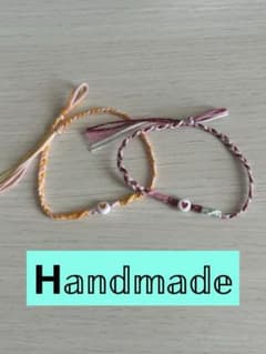 ハート　ハンドメイド　ミサンガ2本セットのサムネイル