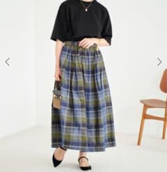 IENA シャンブレーカラータックギャザースカートのサムネイル