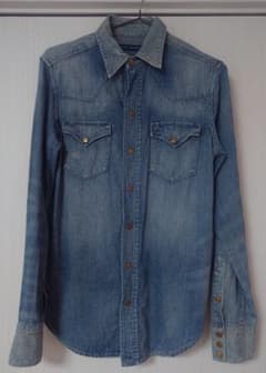 ポロラルフローレン☆ウエスタンデニムシャツ☆ヴィンテージ風☆金RL