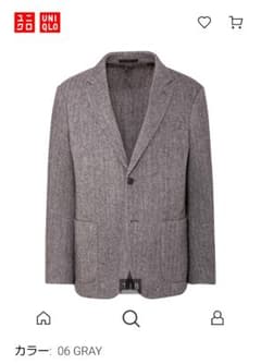 UNIQLO　ツイードジャケット　L   グレーのサムネイル
