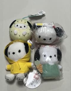 산리오 포차코 봉제인형 마스코트 4점 세트