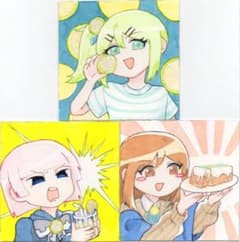 【3枚セット】手描きイラスト 水彩　原画　創作のサムネイル