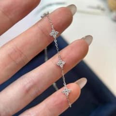 지르코니아 스테이션 팔찌 실버 여성