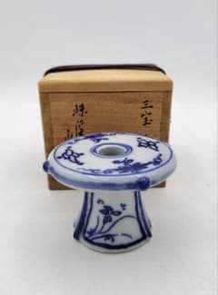 d040 【未使用品】蓋置 染付　三宝 矢口永寿 木箱 茶道具　九谷 d040 【未使用品】蓋置 染付 三宝 矢口永寿 木箱 茶道具 九谷 - メルカリ