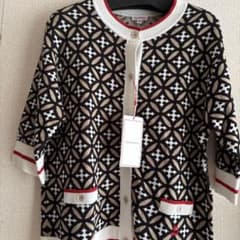 DRESSTERIOR 総柄ニットカーディガン 半袖 38のサムネイル