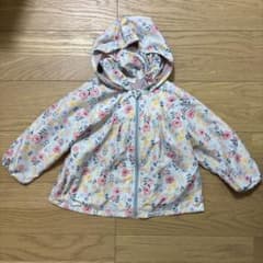 Combi mini キッズ 花柄 フード付き ジャケット ミントグリーン110のサムネイル