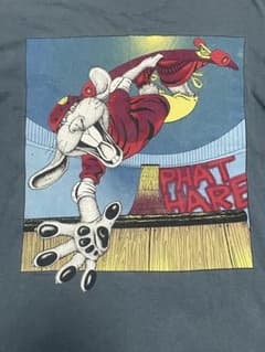 ヴィンテージ　グレー キャラクター Tシャツ　スケート　オールドスケートUSA製のサムネイル