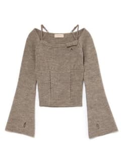 トップス andmary Baby ribbon knit tops gray andmary Baby ribbon knit tops gray - メルカリ