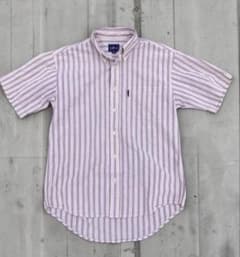 Polo Club 半袖シャツ ストライプ パープル M 古着のサムネイル