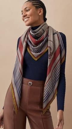 エルメス HERMES トライアルグル ジェアン エクスリブリス カシミア