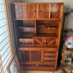 最終値下】水屋箪笥 飾り棚 木製 和家具 茶棚 茶箪笥