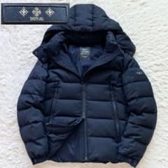 TATRAS フーデッド ウール ダウンジャケット ダブルジップ 着脱フード 紺 TATRAS フーデッド ウール ダウンジャケット ダブルジップ 着脱フード