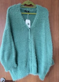 w closet シャギーニットカーディガン グリーン Fのサムネイル