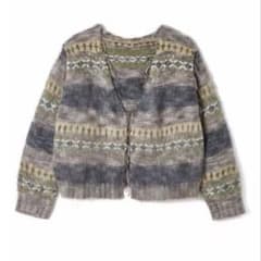 【e. 】PERVERZE ブレンドボーダーニットカーディガン　グレー e. 様専用】PERVERZE ブレンドボーダーニットカーディガン グレー