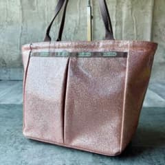 LeSportsac グリッタートートバッグ キラキラ 光沢ピンク ラメ レスポ