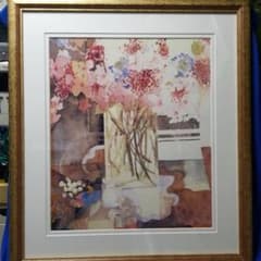 Super Mercari Market Sponsored Price Gold-Rimmed Picture Frame Large Vase and Flower Poster Art Painting Interior