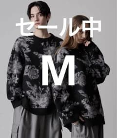 【CLEL】ルーズ花柄ジャガードシャギーニットのサムネイル