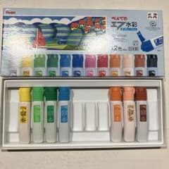 新品　ぺんてる エフ水彩 ポリチューブ入り 7色セットのサムネイル