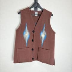 Ortega's オルテガ　チマヨベスト　40 ブルー オルテガ柄チマヨベスト (オルテガ) 中古・古着通販】ORTEGA'S オレンジ　希少色　センチネラ トップス