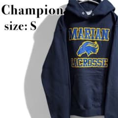 Champion パーカー ネイビー カレッジロゴ ラクロス S