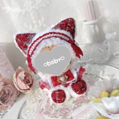 【即購入OK】frill tweed red cat ‪‪❤︎‬‪‪ ぬい服♡のサムネイル