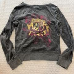 Juicy Couture ジップアップパーカー ベロア グレーのサムネイル