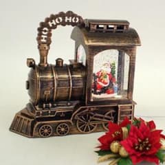 【新品同様】クリスマス スノードーム オブジェ トレイン 汽車 列車 サンタのサムネイル