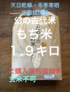 もち米1.9キロ/購入後籾摺精米/天日乾燥/グルテンフリー/ゆうパケ+/