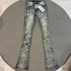 完売品】guapi ロゴ スタックドデニム28 - メルカリ