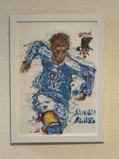 SAMURAI BLUE サッカー日本代表 水彩画風アート 額装のサムネイル